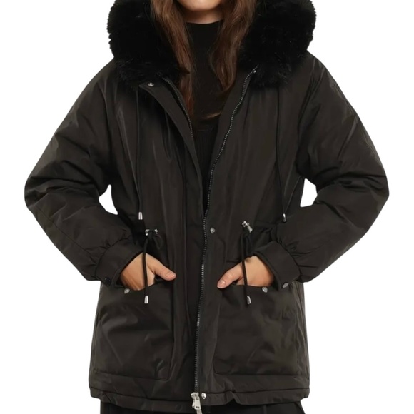 Puffit Faux Fur Mid-Length Hooded Drawstring Parka. NWT - Picture 13 of 14